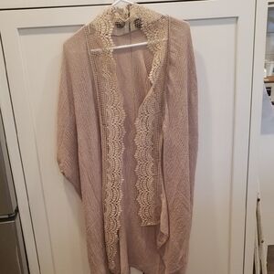 Chic Lace Trim Kimono